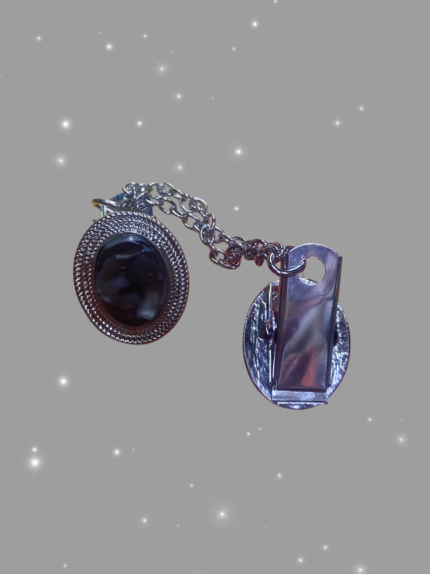 Зажим для кардигана Fashion jewelry, серый/бежевый — фото 1