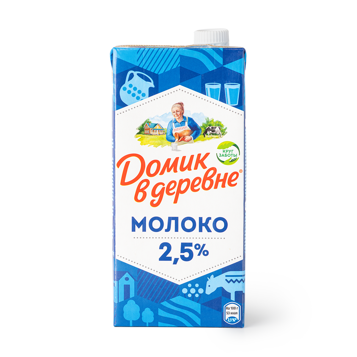Молоко Домик в деревне, ультрапастеризованное, 2,5% жирности, 0,95 л