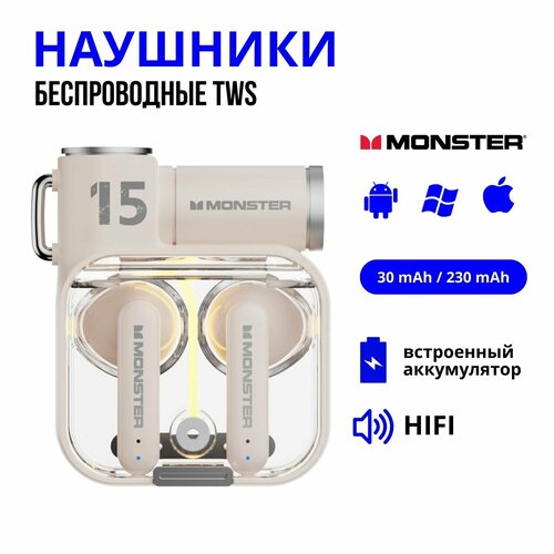 Наушники беспроводные Bluetooth XKT15 белые 210000₽