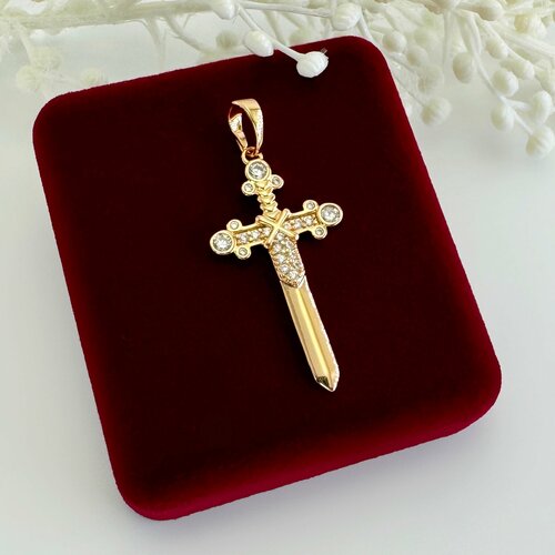 Крестик XUPING JEWELRY, фианит, золото