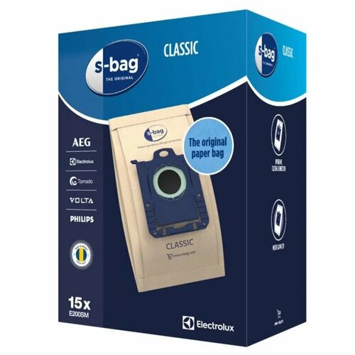Мешки для пылесосов Philips и Electrolux E200SM S-Bag Classic, 15 шт бумажные