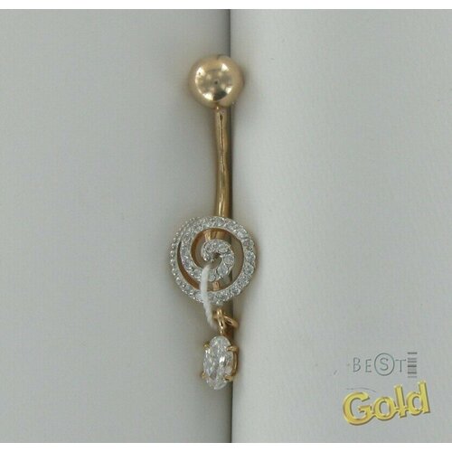 Пирсинг в пупок золото 585 проба средний вес 152 гр длина 3 см 17747₽