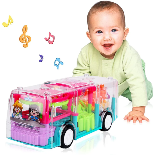 Автобус детский / Машинка со светом и музыкой / Игрушка с движущимися шестеренками