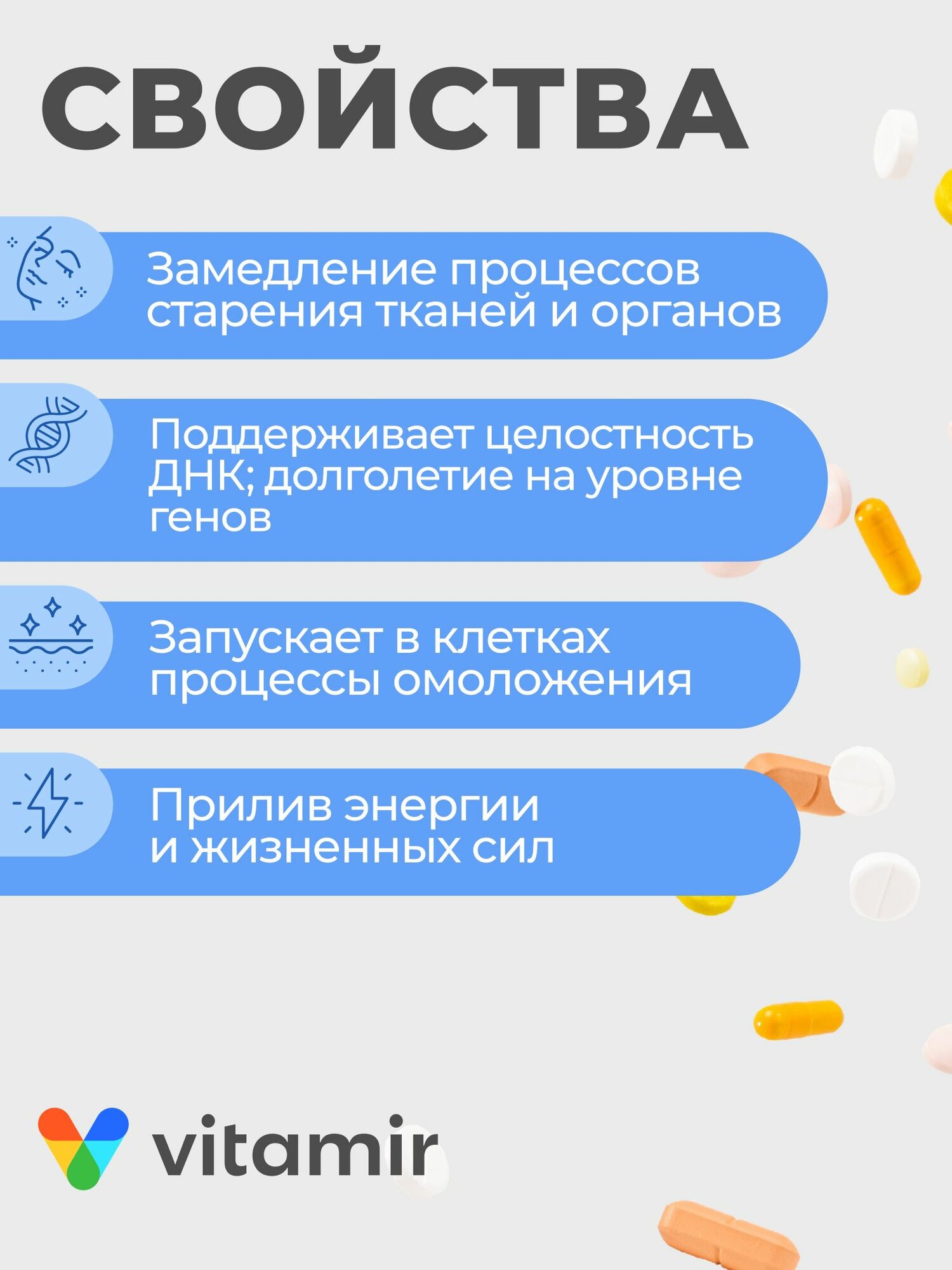NMN VITAMIR PRO / НМН Бета-Никотинамид мононуклеотид / 60 капсул — фото 1