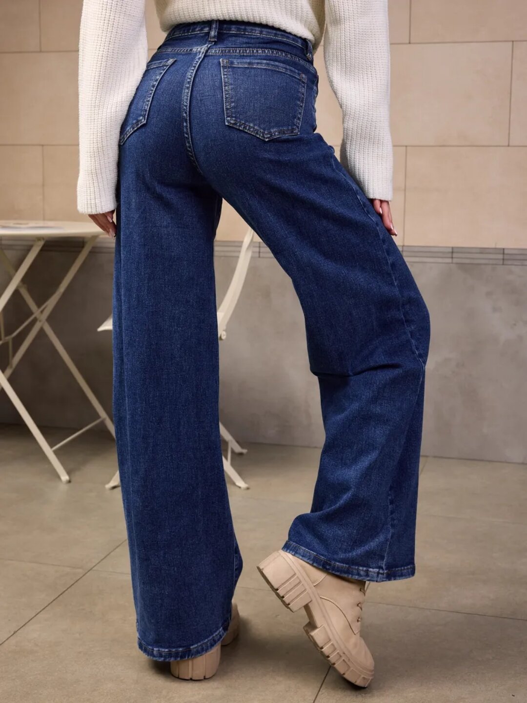 Джинсы трубы , размер S, темно-синий 22 — фото 1