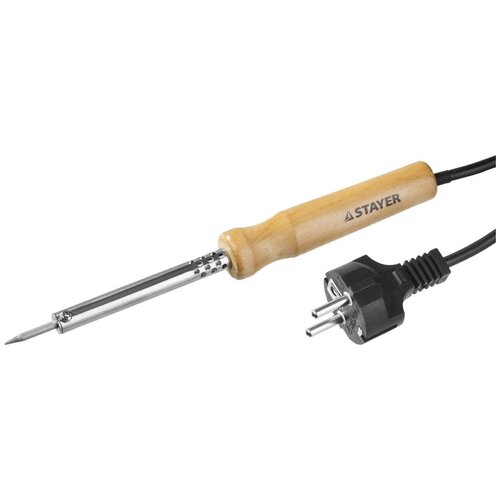 Электропаяльник STAYER Maxterm 40Вт 220В конус деревянная рукоятка 55310-40 114000₽