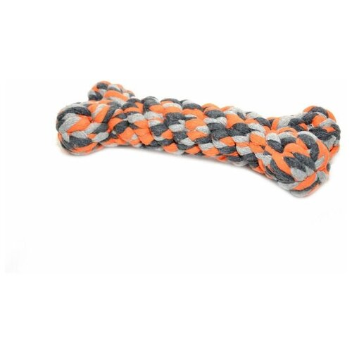 Игрушка для собак веревочная DUVO+ Кость, серо-оранжевая, 23см (Бельгия) duvo игрушка для собак веревочная гантель с мячиками серо розовая 18см бельгия шт