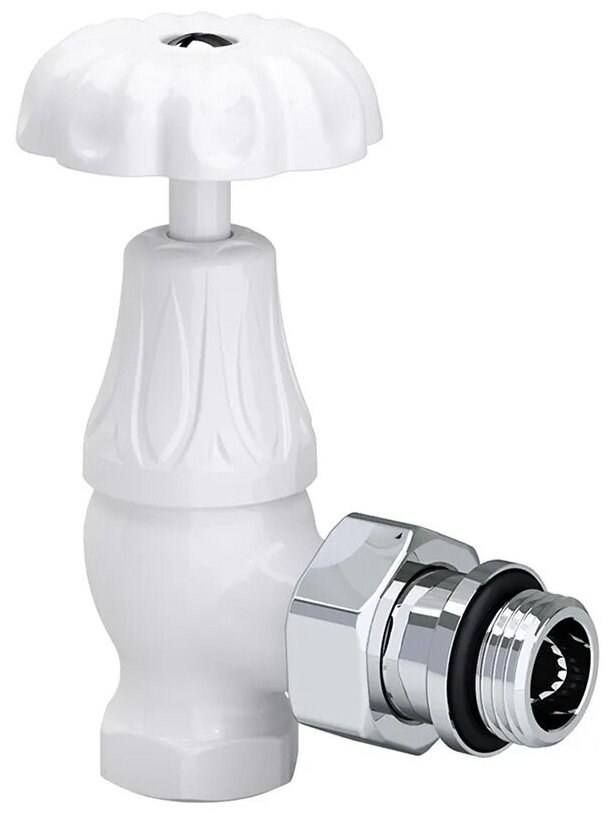 Угловой клапан SR Rubinetterie для радиатора "ретро", 1/2, цвет белый, 0337-1500VC0A