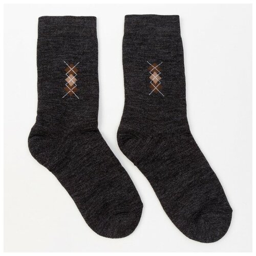 Мужские носки GRAND LINE, 1 пара, классические, махровые, размер 29, серый