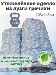 Утяжеленное одеяло из лузги гречихи 103х145 см , сенсорное одеяло