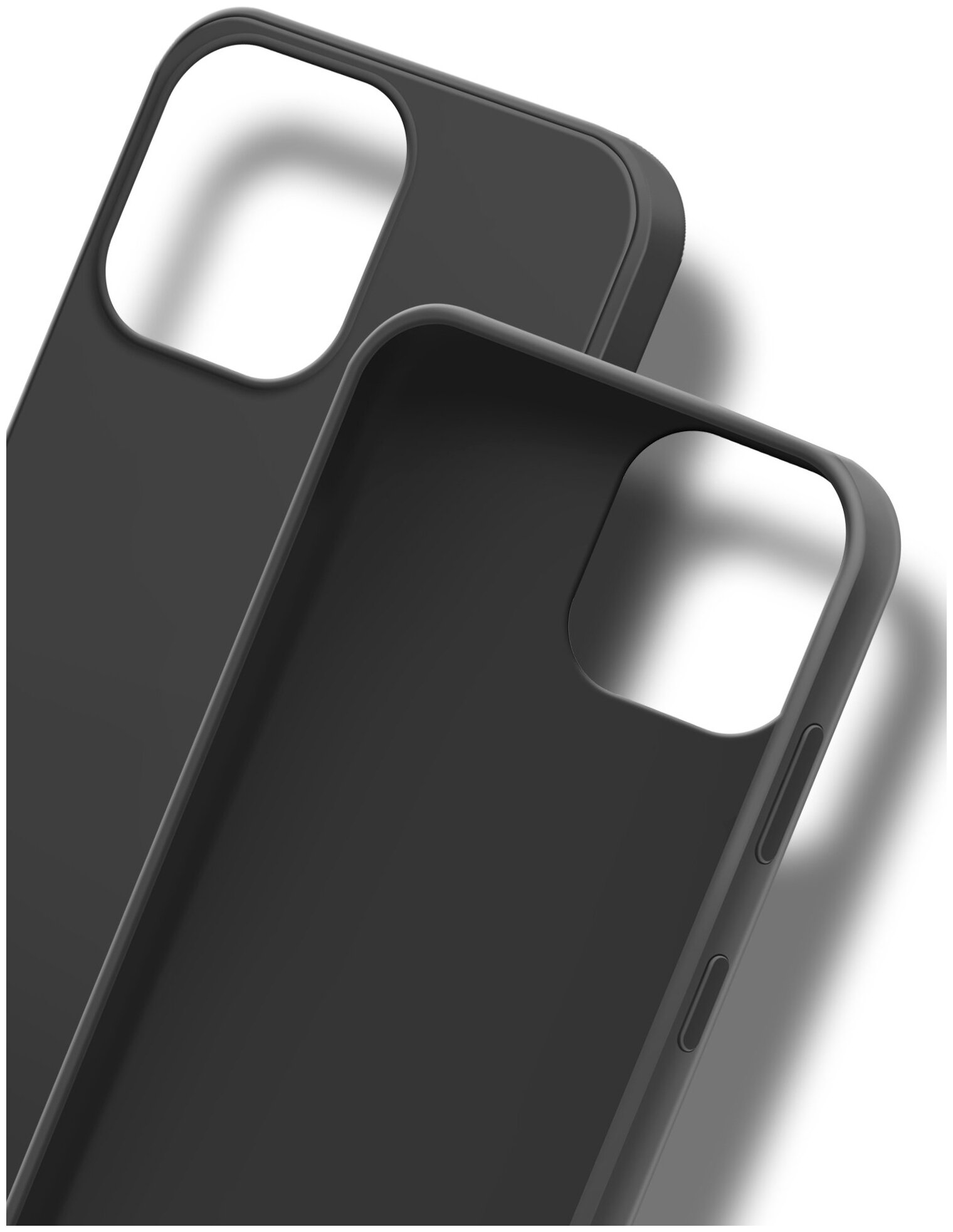 Чехол (клип-кейс) BORASCO Silicone Case, для Apple iPhone 12 Pro Max, черный (матовый) [39170] - фото №1