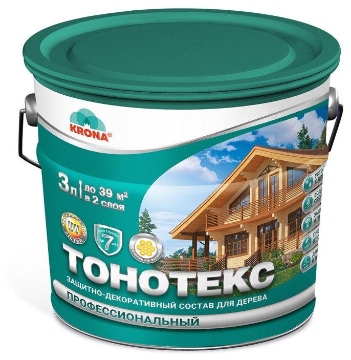 Пропитка-антисептик защитно-декоративная для древесины Тонотекс KRONA орех 09 л