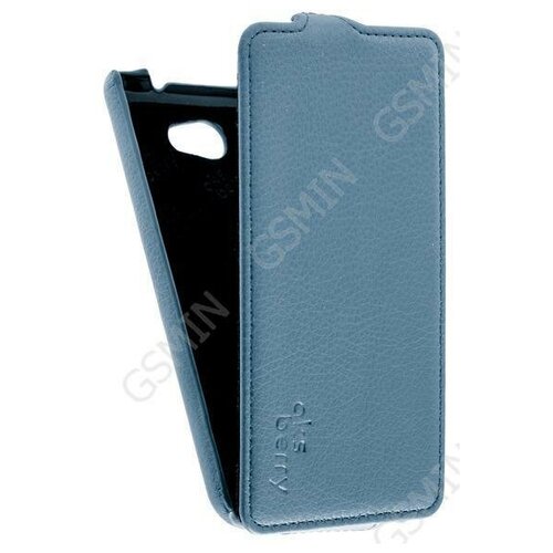 Кожаный чехол для Fly IQ 456 Era Life 2 Aksberry Protective Flip Case (Синий)