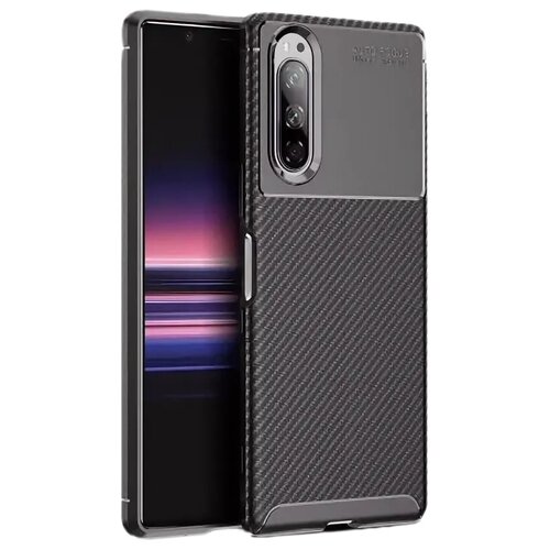 Чехол панель-бампер MyPads для Sony Xperia 2 из прочного силикона с матовой отделкой «под карбон» черная чехол панель бампер mypads для sony xperia xz2 premium из прочного силикона с матовой отделкой под карбон черная