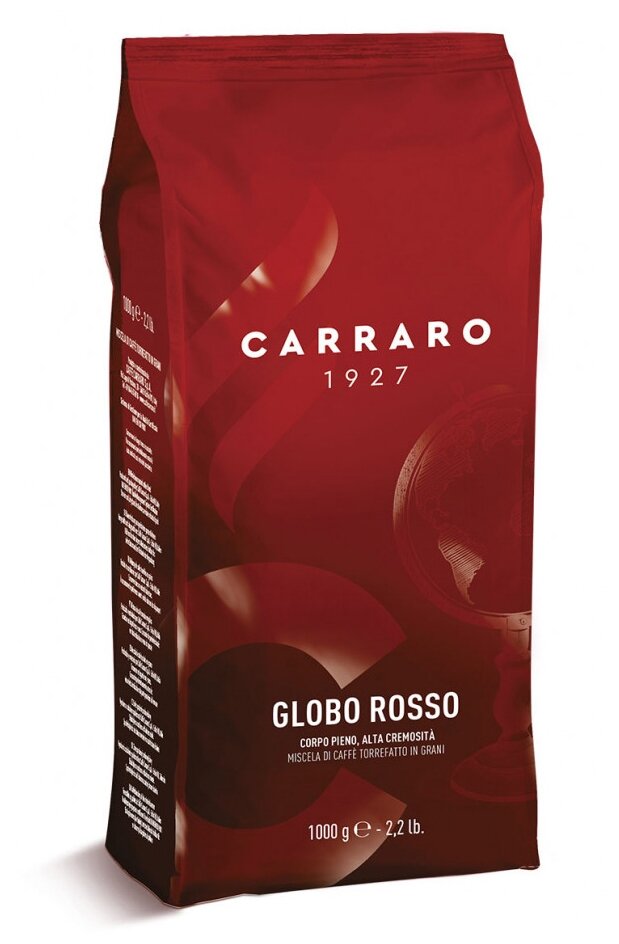 Кофе в зернах Carraro Globo Rosso (Глобо Россо), зерна 1кг - фотография № 1