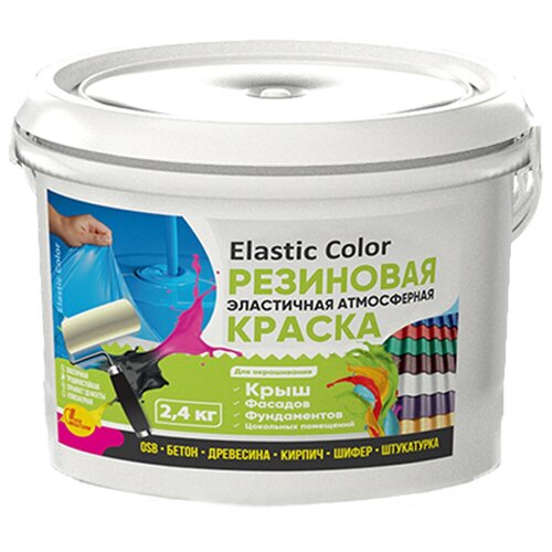 Краска Новбытхим Elastic color резиновая матовая черный RAL 9004 2.4 кг