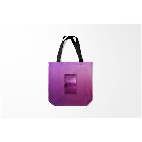 фото Сумка-шоппер / 40х40 см / туристические / япония аметистовый закат burnettie