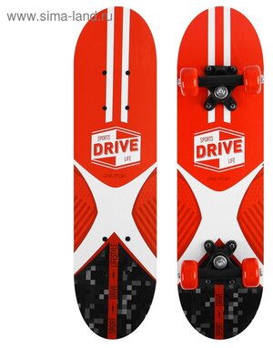 Скейтборд подростковый SPORTS DRIVE LIFE 62х16 см, колёса PVC d=50 мм