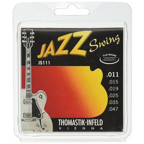 JS111 Jazz Swing Комплект струн для акустической гитары, Light, сталь/никель, 11-47, Thomastik струны для акустической гитары thomastik js113 jazz swing medium сталь никель 13 53