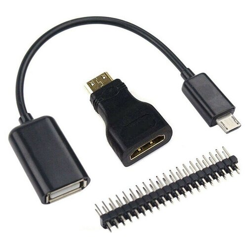 Комплект микро USB кабель + контактный разъем + адаптер HDMI для Raspberry PI Zero 1 комплект 3 контактный высоковольтный комплект катушки зажигания водонепроницаемый разъем автомобильная розетка pu465 03127 для mitsubishi