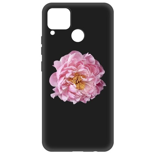 Чехол-накладка Krutoff Soft Case Женский день - Розовый пион для Realme C15 черный
