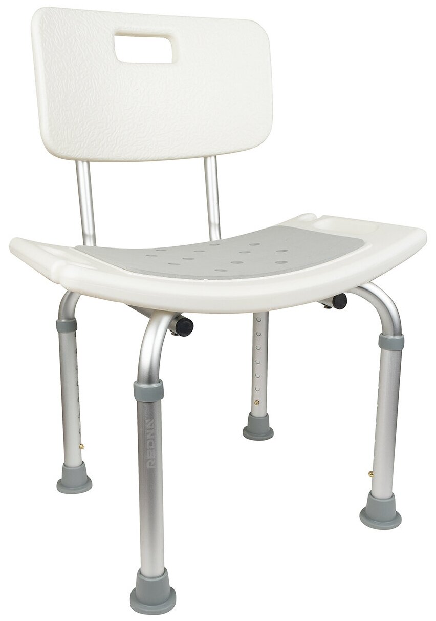 Стул для ванной и душа со спинкой стул для купания инвалидов пожилых для реабилитации сиденье для ванны REDNA с мягкой EVA накладкой