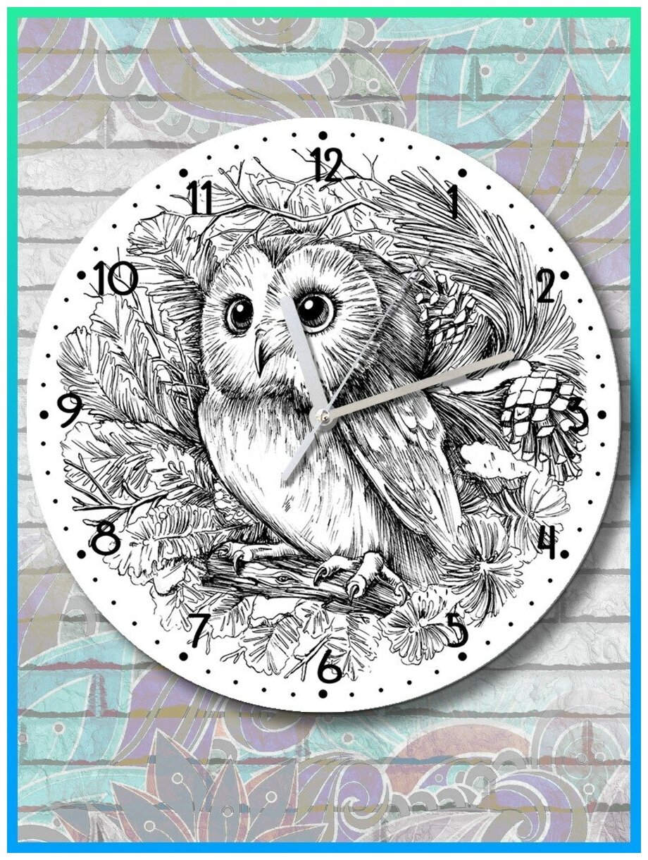 Настенные часы УФ животные птицы сова милота - 3213