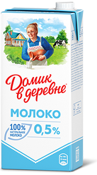 Молоко Домик в деревне ультрапастеризованное 0.5%, 1 шт. по 0.95 л