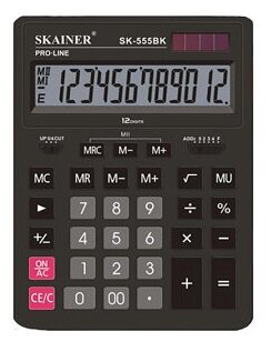 Калькулятор SKAINER настольный большой SK-555BK (12 разрядов)