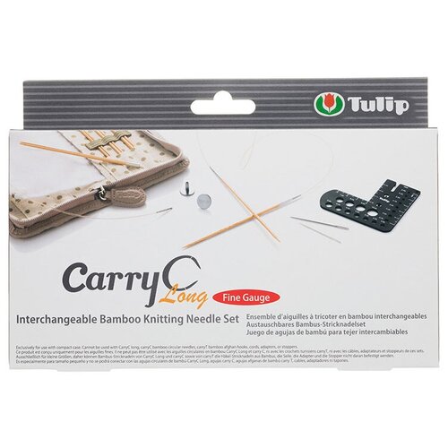 спицы чулочные гибкие carrys fine gauge 2 5мм 6шт тросик 5см 3шт tulip tcs 16 Набор съемных спиц CarboC Long Fine Gauge, Tulip, TCC-12