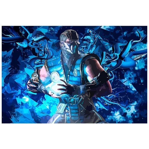 Картина по номерам на холсте игра Mortal Kombat (Саб-Зиро) - 8183 Г 60x40