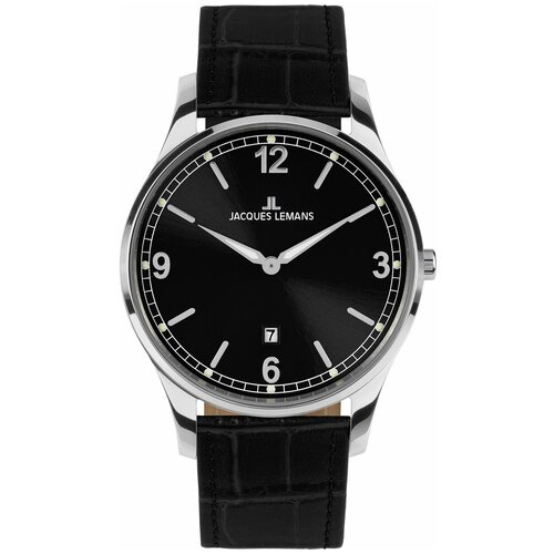 Наручные часы JACQUES LEMANS Classic, черный, серебряный