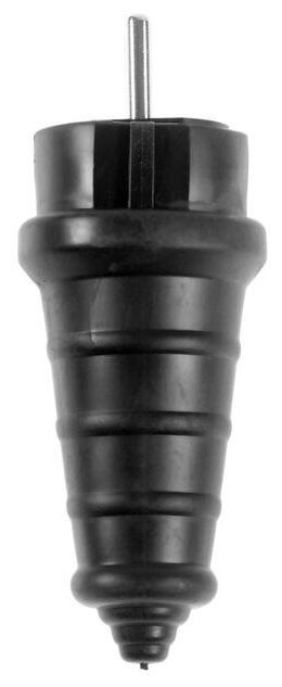 Вилка прямая, 16 А, 220 В, IP44, с з/к, каучук, черная - фотография № 1