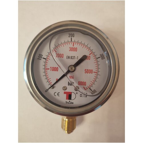 Манометр радиальный d63 0-400 bar виброустойчивый (заполненый глицерином)