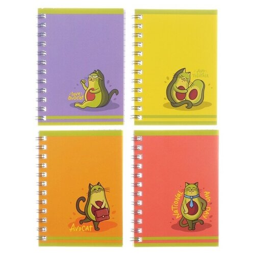 Записная книжка А7, 50 листов в клетку на гребне 