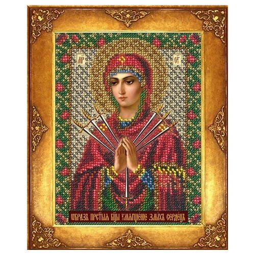 фото Набор для вышивания бисером русская искусница арт.240 би богородица умягчение злых сердец 12,5х16,3 см