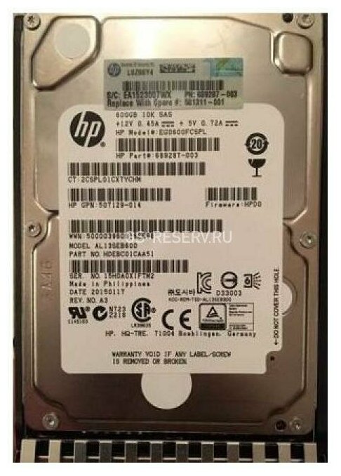 EG0600FCVBK Жесткий диск HP G8-G10 600-GB 6G 10K 2.5 SAS SC