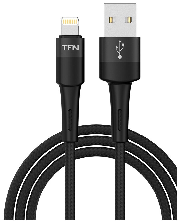 Кабель TFN USB-A/Lightning Envy 1.2m нейлон black/кабель для iPod iPhone iPad Apple/кабель для айфона