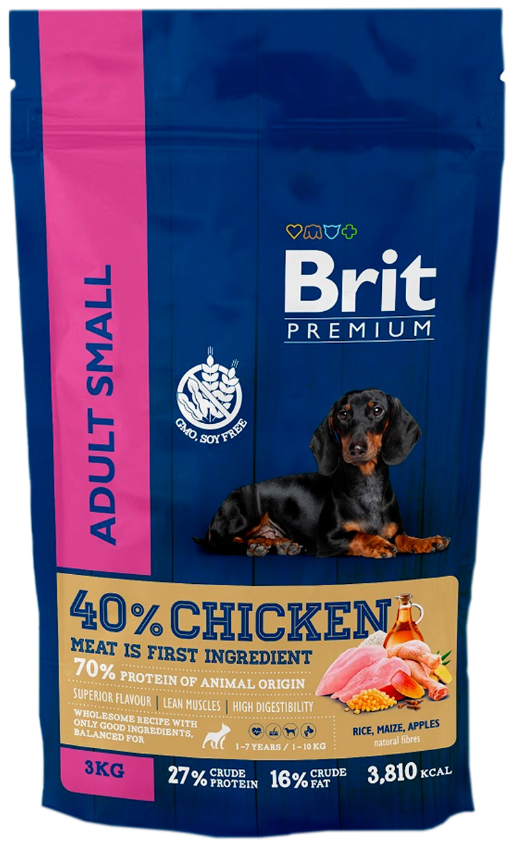 Корм для собак мелких пород Brit Premium  курица 3 кг