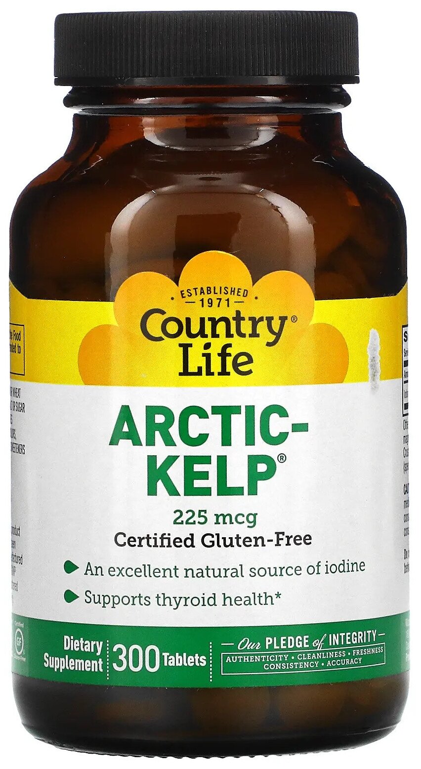 Country Life Arctic-Kelp (Арктический Келп) 225 мкг 300 таблеток