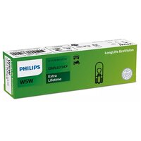 PHILIPS Лампа периферийная Philips Longlife Ecovision, W5W, 5W, коробка, 1 шт 12961LLECOCP