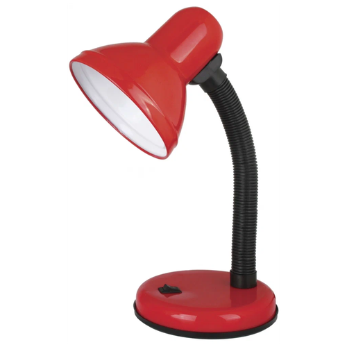 Лампа офисная Ultraflash UF-301 С04 12358, E27, 60 Вт, цвет арматуры: черный, цвет плафона/абажура: красный