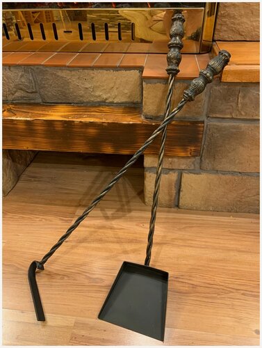 Изображение товара Кованые кочерга и совок, античная бронза