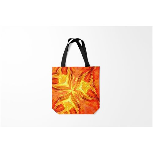фото Сумка-шоппер / 40х40 см / тренды / абстракция желто оранжевая burnettie