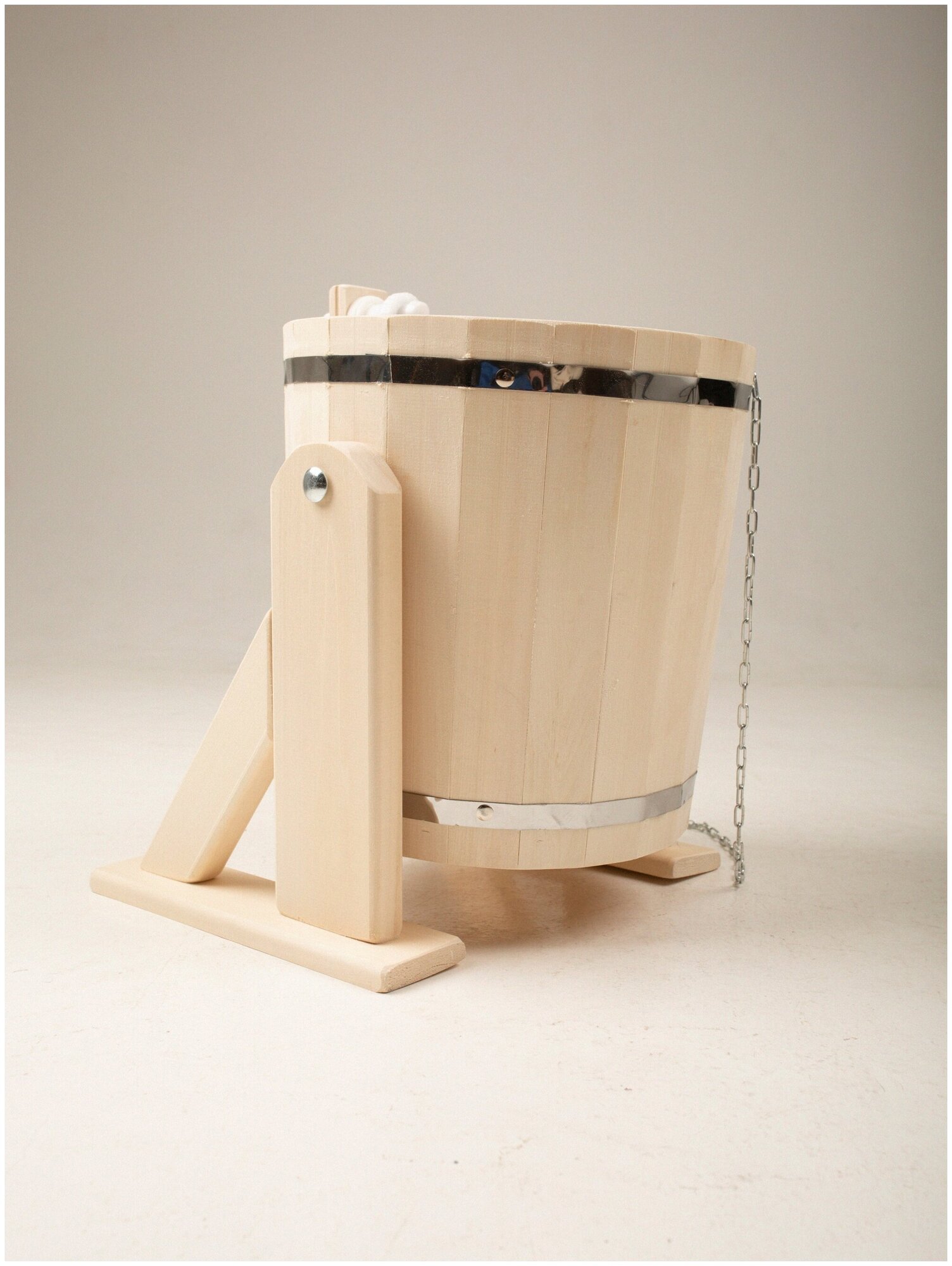Обливное устройство для бани и сауны 9л, из липы, с пластиковой вставкой - фотография № 5
