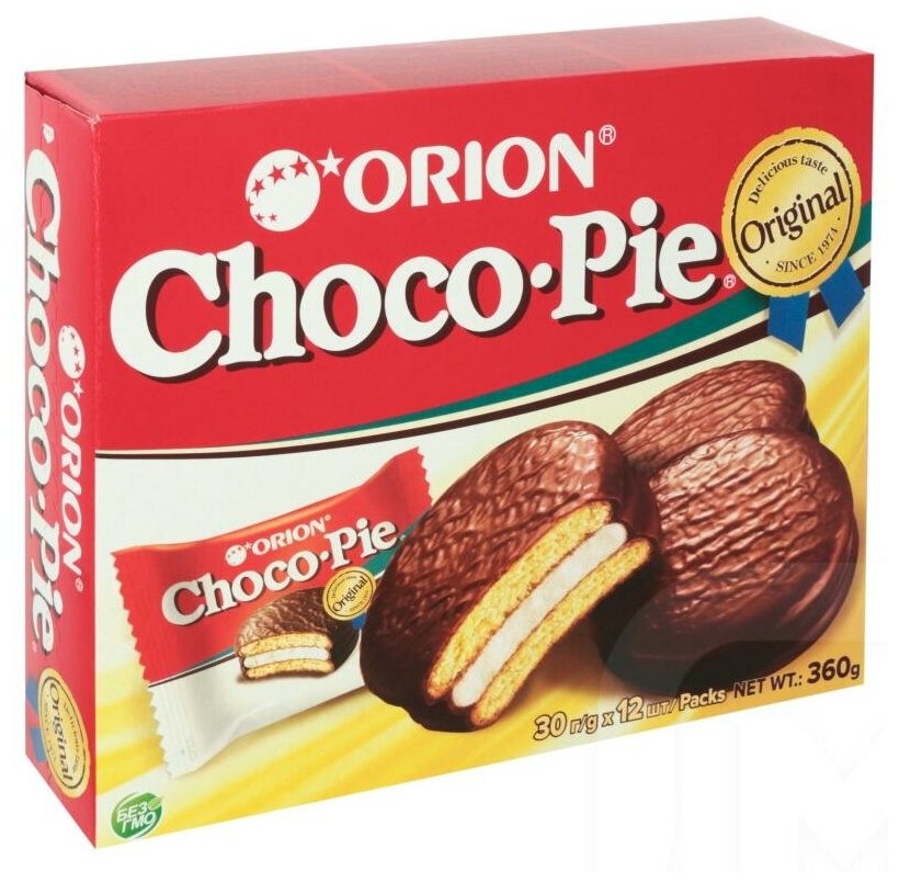 Пирожное Orion Choco Pie в глазури 12шт