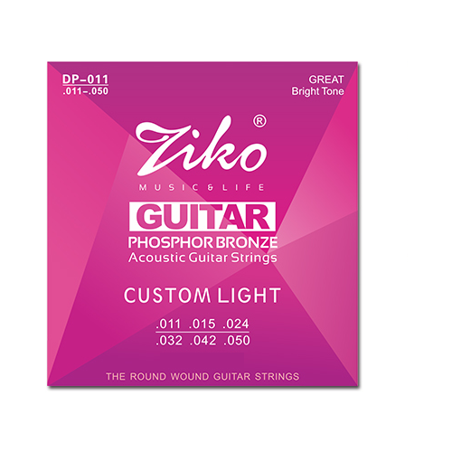 Комплект струн для акустической гитары ZIKO CUSTOM LIGHT PHOSPHOR BRONZE, 11-50