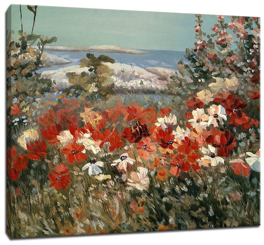 Картина Уютная стена "Пейзаж с цветущими луговыми растениями" 80х60 см