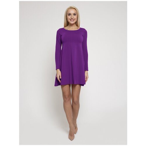 фото Платье lunarable, хлопок, повседневное, полуприлегающее, мини, карманы, размер 50 (xl), фиолетовый