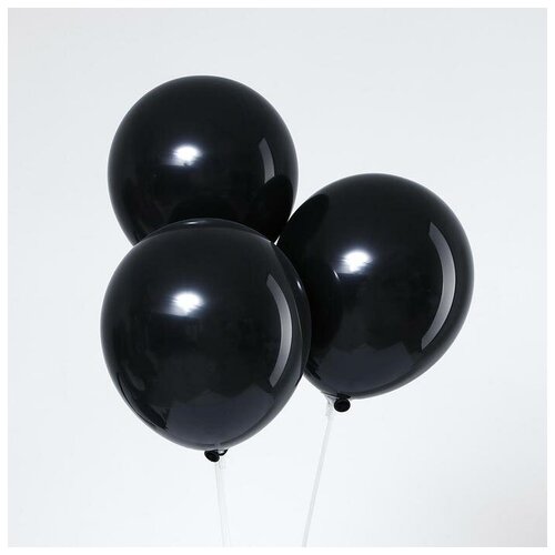 фото Шар латексный 10", пастель, набор 5 шт., цвет чёрный leti